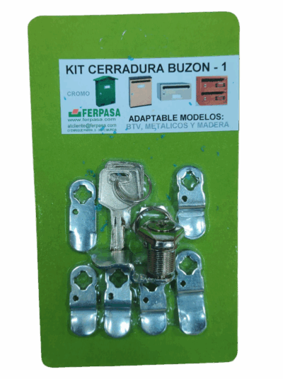 KIT CERRADURA BUZÓN ROMBO Ø16MM CON TUERCA 7 LEVAS