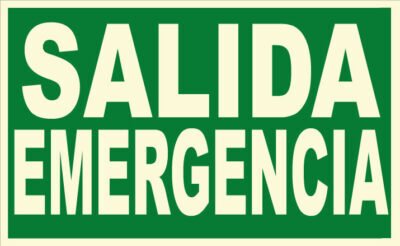 CARTEL Nº 1034 - SALIDA EMERGENCIA 29,7X14,8 CM