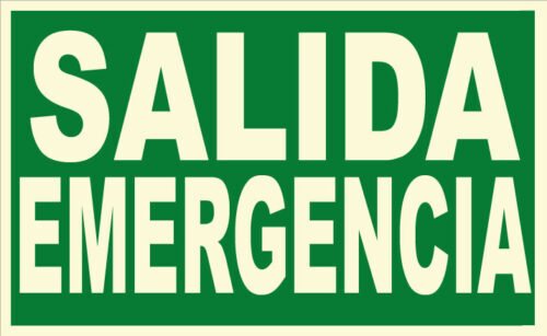 CARTEL Nº 1034 - SALIDA EMERGENCIA 29,7X14,8 CM