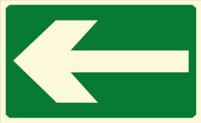 CARTEL Nº 1035 - FLECHA DIRECC. EMERG. 29,7X21 CM