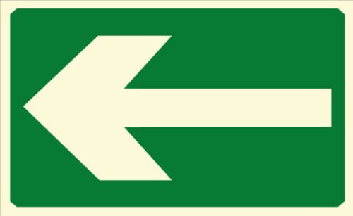 CARTEL Nº 1035 - FLECHA DIRECC. EMERG. 29,7X21 CM