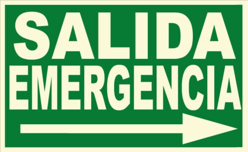 CARTEL Nº 1040 - SALIDA EMERGENCIA DCHA. 29,7X21CM