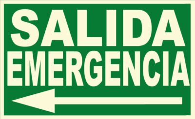CARTEL Nº 1041 - SALIDA EMERGENCIA IZQ. 29,7X21 CM