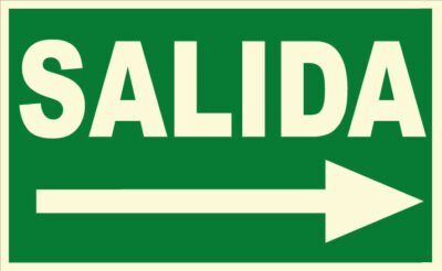 CARTEL Nº 1042 - SALIDA DERECHA 29,7X21 CM