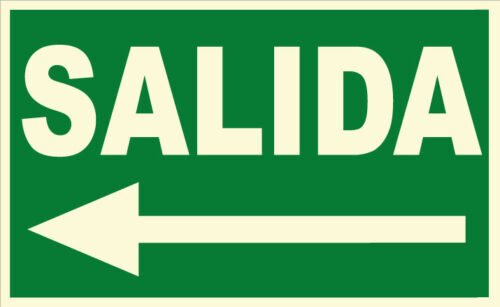 CARTEL Nº 1043 - SALIDA IZQUIERDA 29,7X21 CM