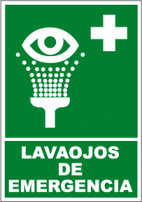 CARTEL Nº 1045 - LAVAOJOS DE EMERG. 29,7X21 CM