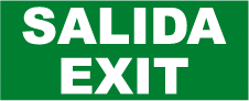 CARTEL Nº 1052 - SALIDA EXIT ADH. 20X8 CM