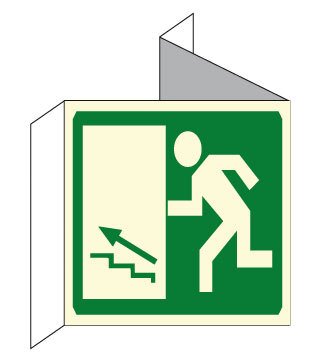 CARTEL Nº 1056 - SAL. EMERG. ARRIBA 21X21CM + 3CM