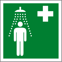 CARTEL Nº 1071 - PUNTO DUCHA EMERG. 21X21 CM
