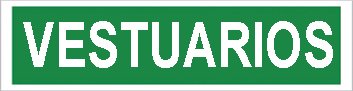 CARTEL Nº 1085 - VESTUARIOS 40X10 CM