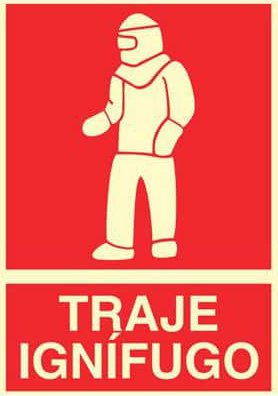 CARTEL Nº 2034 - TRAJE IGNIFUGO 29,7X21 CM