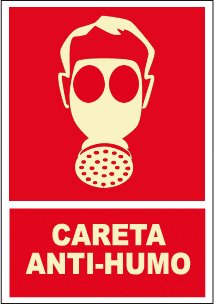 CARTEL Nº 2037 - CARETA ANTI-HUMO 29,7X21 CM