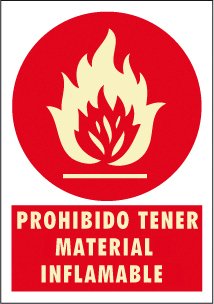 CARTEL Nº 2038 - PROH. TENER MAT. INFL. 29,7X21 CM