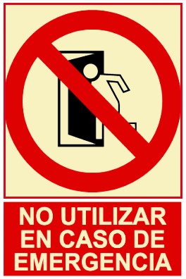 CARTEL Nº 2039 - NO UTL. EN CASO EMERG. 29,7X21 CM