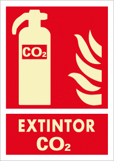 CARTEL Nº 2040 - EXTINTOR CO2 29,7X21 CM