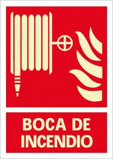 CARTEL Nº 2041 - BOCA DE INCENDIOS 29,7X21 CM
