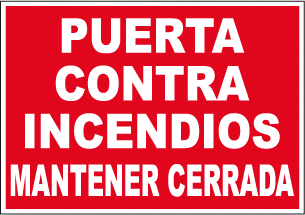 CARTEL Nº 2044 - PUERTA CONTRA INCEND. 29,7X21 CM