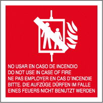 CARTEL Nº 2052 - NO USAR EN CASO DE INC. 21X21 CM