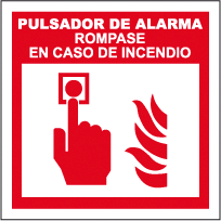CARTEL Nº 2053 - PULSADOR ALARMA 21X21 CM