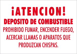 CARTEL Nº 2075 - AT. DEPOSITO DE COMB. 29,7X21 CM