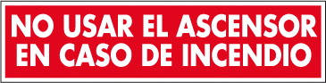 CARTEL Nº 2076 - NO USAR ASCENSOR 40X10 CM