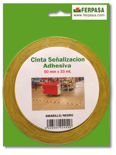 CINTA ADHESIVA NEGRO-AMARILLO (50MMX33M) BLISTER