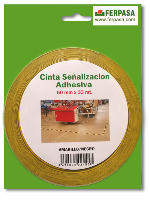 CINTA ADHESIVA NEGRO-AMARILLO (50MMX33M) BLISTER