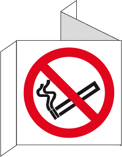 CARTEL Nº 3006 - NO FUMAR 21X21 CM + 3 CM