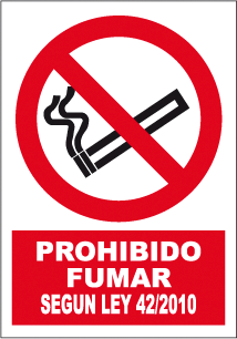 CARTEL Nº 3008 - PROH. FUMAR LEY 29,7X21 CM