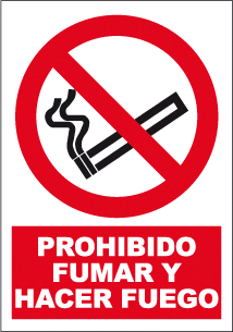 CARTEL Nº 3011 - PROH. FUMAR Y FUEGO 29,7X21CM