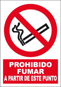 CARTEL Nº 3012 - PROH. FUMAR PUNTO 29,7X21 CM