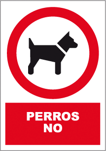 CARTEL Nº 3031 - PERROS NO 29,7X21 CM