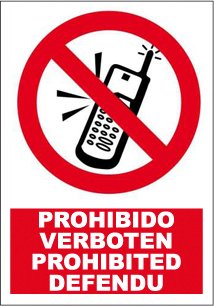 CARTEL Nº 3034 - PROH. TELEFONO 29,7X21 CM