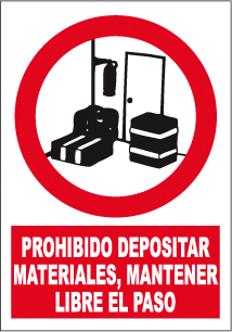 CARTEL Nº 3040 - PROH. DEP. MATERIALES 29,7X21 CM
