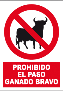 CARTEL Nº 3045 - GANADO BRAVO 29,7X21 CM