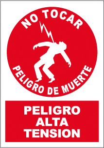 CARTEL Nº 3047 - NO TOCAR ALTA TENSION 29,7X21 CM