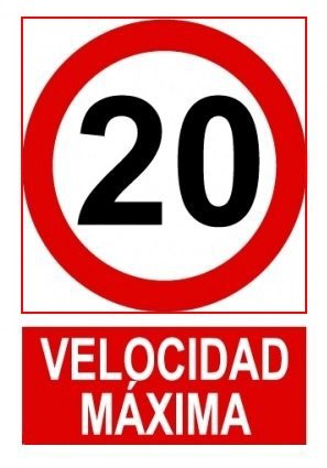 CARTEL Nº 3070 - VELOCIDAD MAX. 20KM 29,7X21 CM