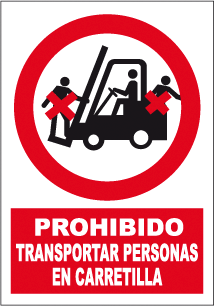 CARTEL Nº 3076 - PROH. TRANSP. PERSONAS 29,7X21 CM