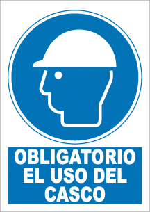 CARTEL Nº 4000 - OBLG. USO DEL CASCO 29,7X21 CM