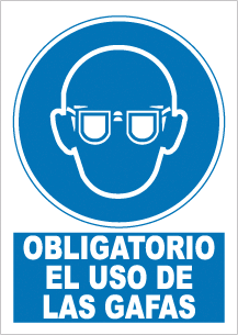CARTEL Nº 4002 - OBLG. USO GAFAS 29,7X21 CM