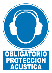 CARTEL Nº 4005 - OBLG. PROTECC. ACUSTICA 29,7X21CM