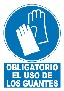 CARTEL Nº 4006 - OBLIG USO DE GUANTES 29,7X21 CM