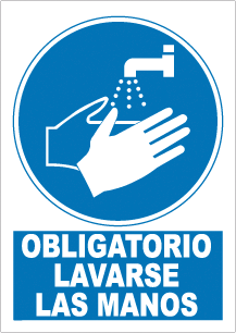CARTEL Nº 4007 - OBLIG LAVARSE LAS MANOS 29,7X21 CM