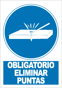 CARTEL Nº 4008 - OBLG. ELIMINAR PUNTAS 29,7X21 CM