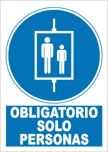 CARTEL Nº 4014 - OBLG. SOLO PERSONAS 29,7X21 CM