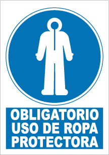 CARTEL Nº 4021 - OBLG. ROPA PROTECT. 29,7X21 CM