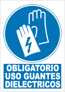 CARTEL Nº4024 - OBLG. GUANTES DIELECTRICOS 29,7X21