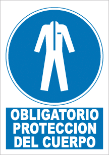 CARTEL Nº 4027 - OBLG. PROTECC. CUERPO 29,7X21 CM