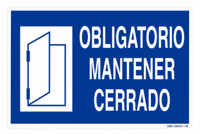 CARTEL Nº4033 - OBLG. MANTENER CERRADO 29,7X21 CM
