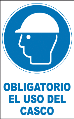 CARTEL Nº 4034 - OBLG. USO CASCO 42X29,7 CM